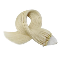 LaaVoo Micro Link Human Hair Extensions 100% Real Natural Straight Brazilian Human Hair Pre-Bonded 50G&100G Remy Micro Ring Hair
