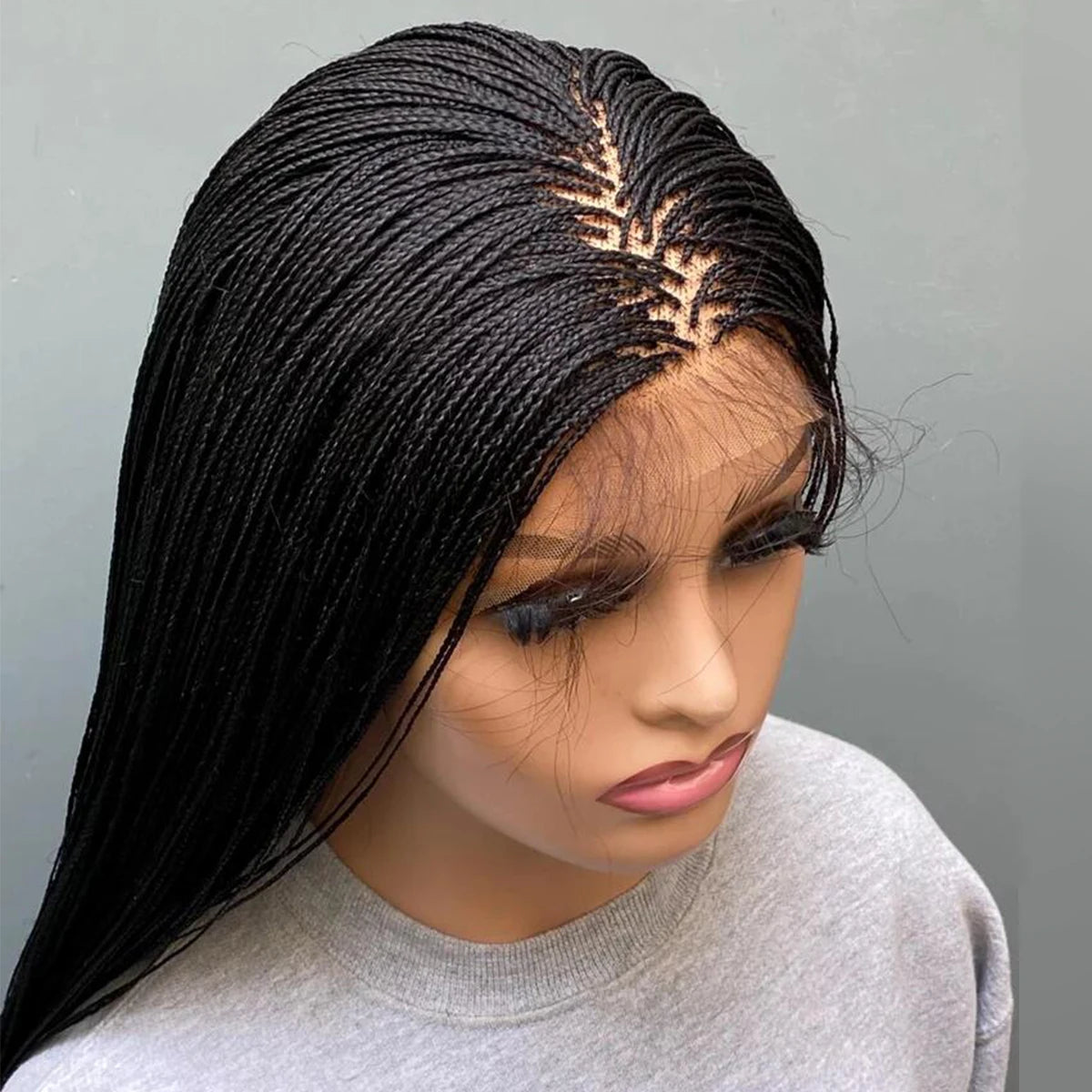 Glueless Micro Braid braided wig on 5x5 HD lace Frontal wig Customizable  braid wigs human