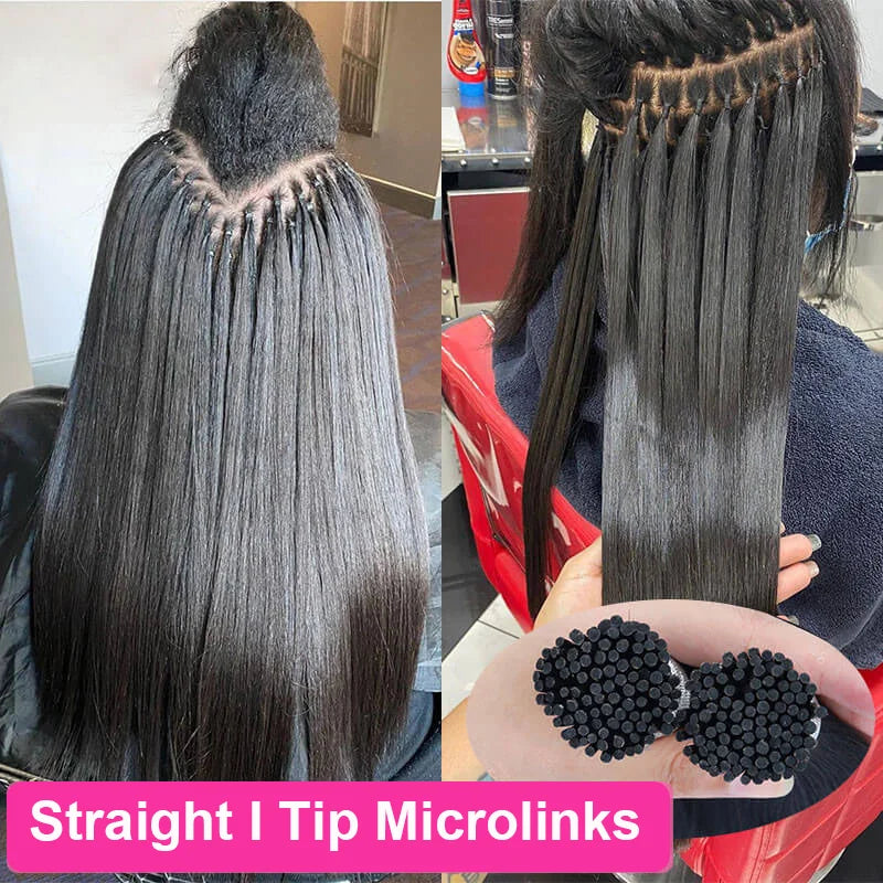 I Tip Hair Extension Straight 100% Human Hair Extension 1g/Strand 50pc/Set Capsule Keratin Natural Fusion Human Hair Extension