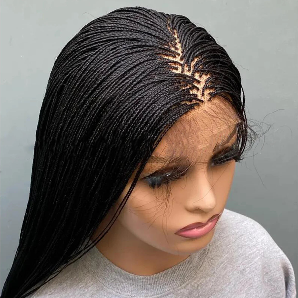 Glueless Micro Braid braided wig on 5x5 HD lace Frontal wig Customizable  braid wigs human
