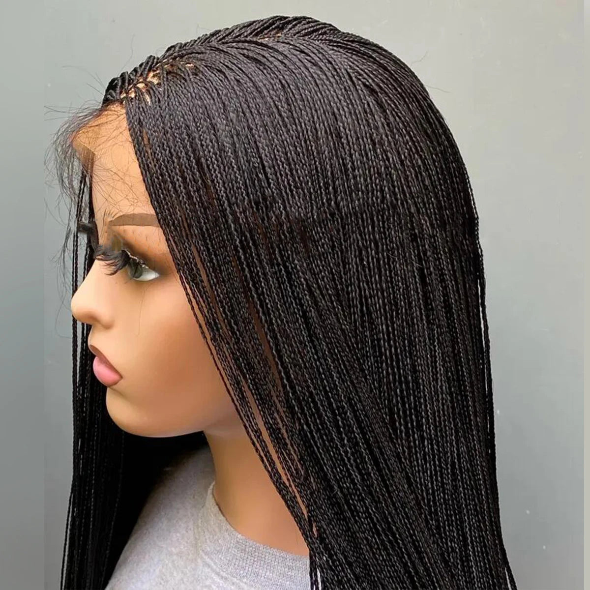 Glueless Micro Braid braided wig on 5x5 HD lace Frontal wig Customizable Tiny braid wig For black women Glueless braid wigs