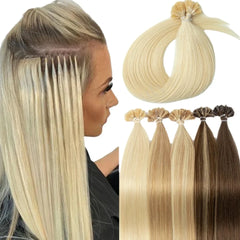 K Tip Hair Extensions Keratin Human Hair Hot Fusion Hair Extension Italy Keratin Glue Machine Remy 12-24inch 30 50G/pack