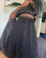 Kinky Straight Microlinks Hair Extensions Human Hair Natural Black Keratin I Tip Nano Ring Hair Extension Silicone Beads 50g/Set