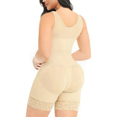 Women's Colombian Bodysuit Shapewear – Plus Size Tummy Control with Adjustable Front Zipper, Lifts Hips & Shapes Waist, Breathable & Comfortable for All-Day Wear
