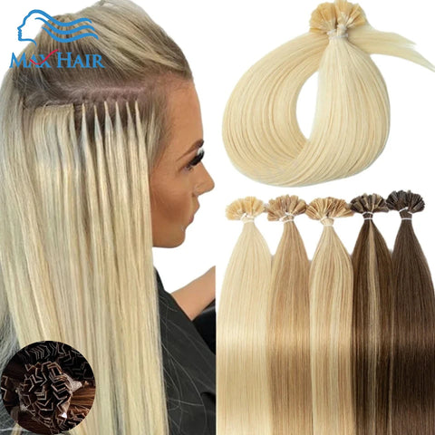 K Tip Hair Extensions Keratin Human Hair Hot Fusion Hair Extension Italy Keratin Glue Machine Remy 12-24inch 30 50G/pack