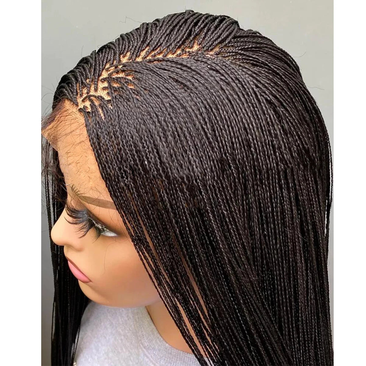Glueless Micro Braid braided wig on 5x5 HD lace Frontal wig Customizable Tiny braid wig For black women Glueless braid wigs