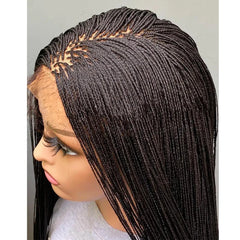 Glueless Micro Braid braided wig on 5x5 HD lace Frontal wig Customizable  braid wigs human