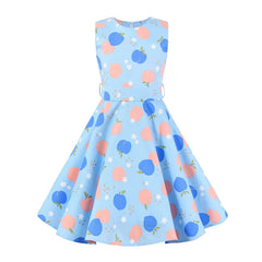 Summer Girls Dress Elegant Vintage Cotton Retro Princess Dress Party Costume Kids Clothes Polka Dot Girl Dress Children Clothing