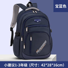Lightweight Durable Large-Capacity Waterproof Oxford Backpack Fashion Schoolbag for Junior High Students Grades 1-9