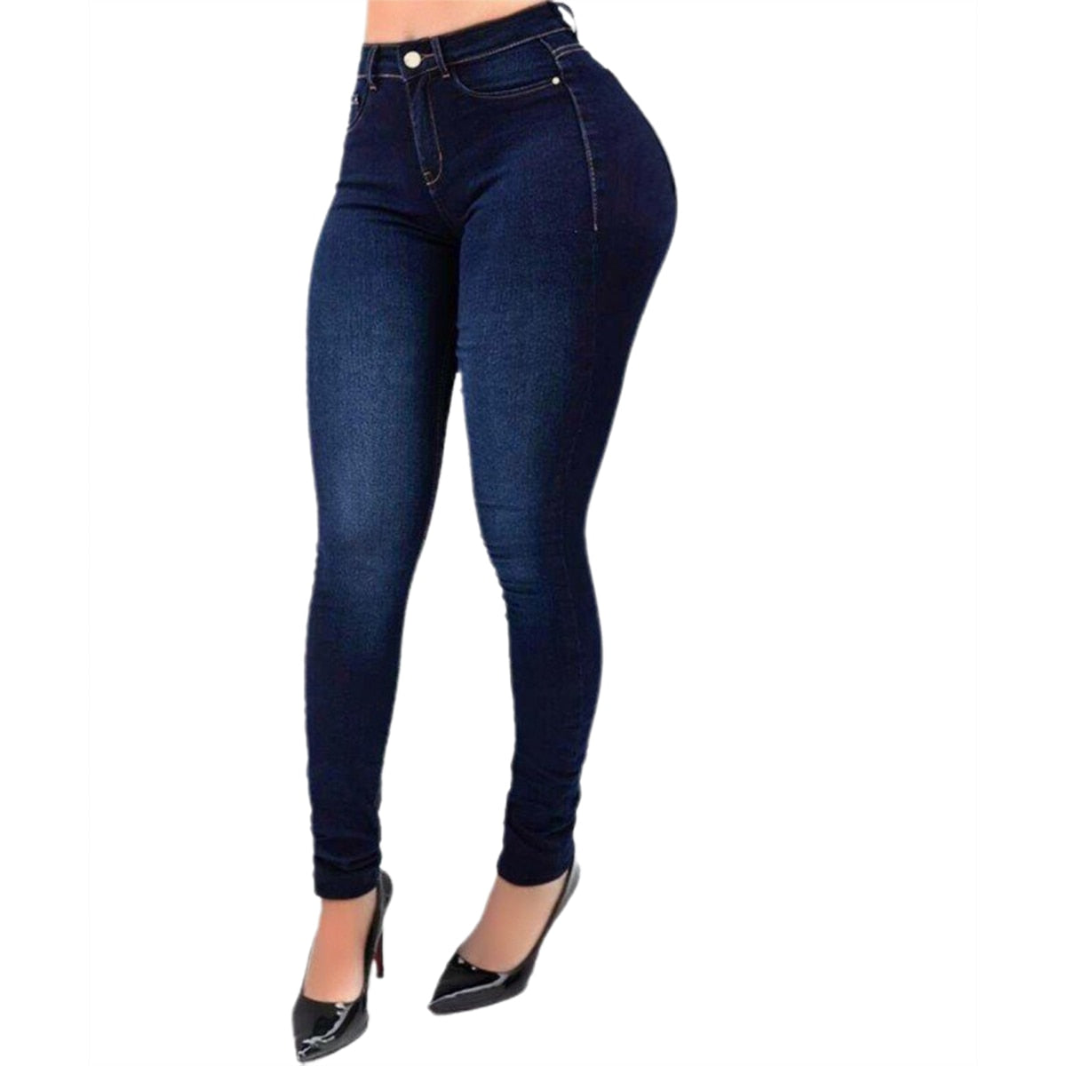 Women High Stretch Skinny Denim Jeans Cropped Pencil Pants Washed High Waist Demin Jeggings Ladies Spring Autumn Trousers Jeans