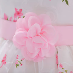 Summer Pink Flower Dress for Girl  kid clothes party wedding Birthday
