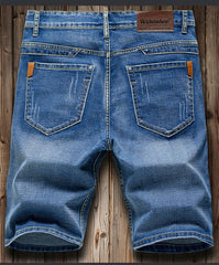 2026 Summer Men's Slim Denim Shorts Business Casual Fashion Loose Stretch All-Match Jeans Male High-End Brand Five-Point Pants