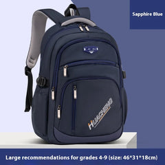Lightweight Durable Large-Capacity Waterproof Oxford Backpack Fashion Schoolbag for Junior High Students Grades 1-9