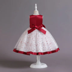 2023 Infant Baby Baptism Dress for Girls Kids Wedding Party Dresses Bow Beaded Tulle Christening Gown Birthday Children Clothes