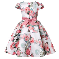 Summer Kids Flower Dresses for Girls Christmas Children Clothing Dress Princess Brithday Wedding Party Baby Girl Dress With Bow