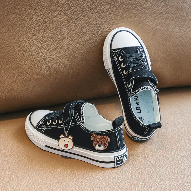 Spring & Summer Children Canvas Shoes Fashion Kids Sneakers Breathable Cartoons Girls & Boys Casual Shoes Size 24-37