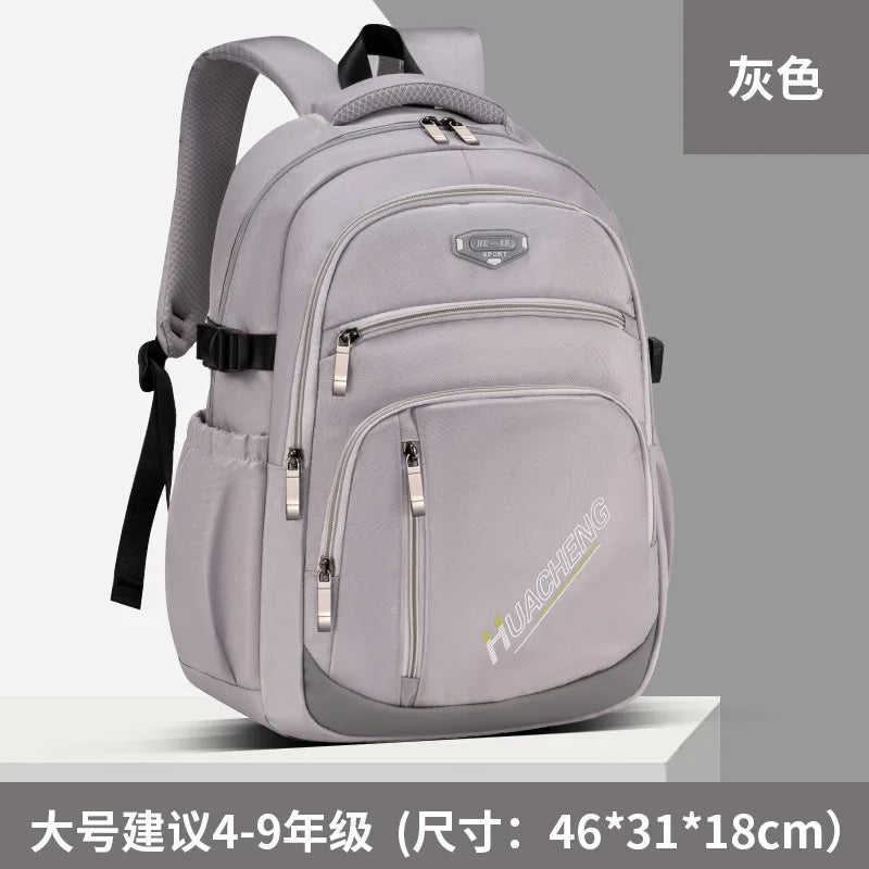 Lightweight Durable Large-Capacity Waterproof Oxford Backpack Fashion Schoolbag for Junior High Students Grades 1-9