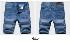 2026 Summer Men's Slim Denim Shorts Business Casual Fashion Loose Stretch All-Match Jeans Male High-End Brand Five-Point Pants