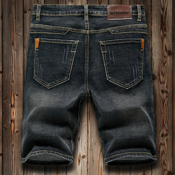 2026 Summer Men's Slim Denim Shorts Business Casual Fashion Loose Stretch All-Match Jeans Male High-End Brand Five-Point Pants