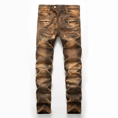 2021 Men's  Fashion High Quality Printed Jeans Men Hip Hop Streetwear Cotton Denim Pants Slim Fit Male Casual
