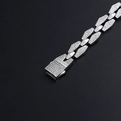 Hip Hop Rapper Miami Cuban Chain Bracelet CZ Zircon Ice Out Men's Copper Bracelet