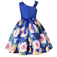 Summer Kids Flower Dresses for Girls Christmas Children Clothing Dress Princess Brithday Wedding Party Baby Girl Dress With Bow