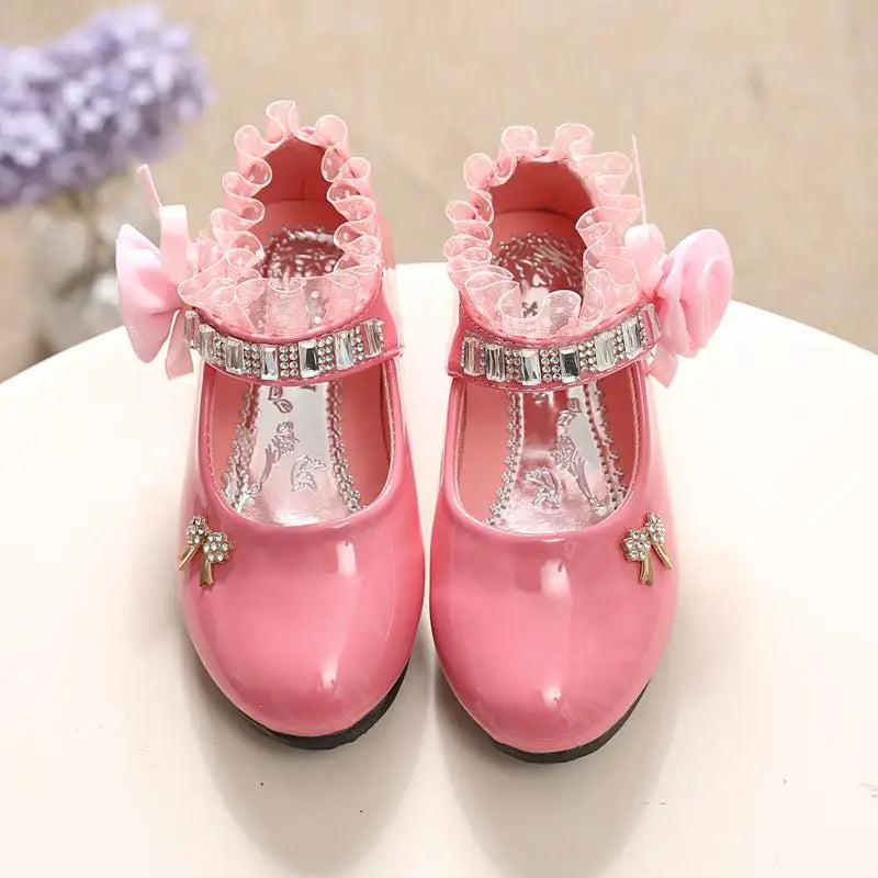 Children's Shoes For Girls spring Lace  leather shoes fashion