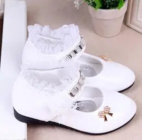 Children's Shoes For Girls spring Lace  leather shoes fashion