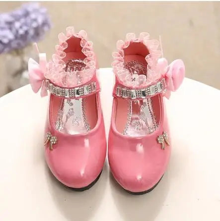 Children's Shoes For Girls spring Lace  leather shoes fashion