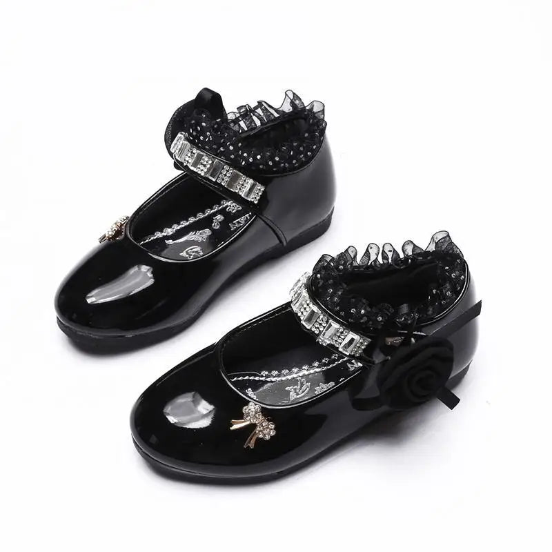 Children's Shoes For Girls spring Lace  leather shoes fashion
