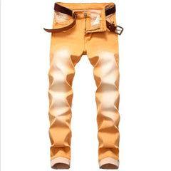 2021 Men's  Fashion High Quality Printed Jeans Men Hip Hop Streetwear Cotton Denim Pants Slim Fit Male Casual