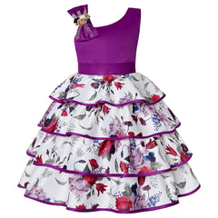Summer Kids Flower Dresses for Girls Christmas Children Clothing Dress Princess Brithday Wedding Party Baby Girl Dress With Bow