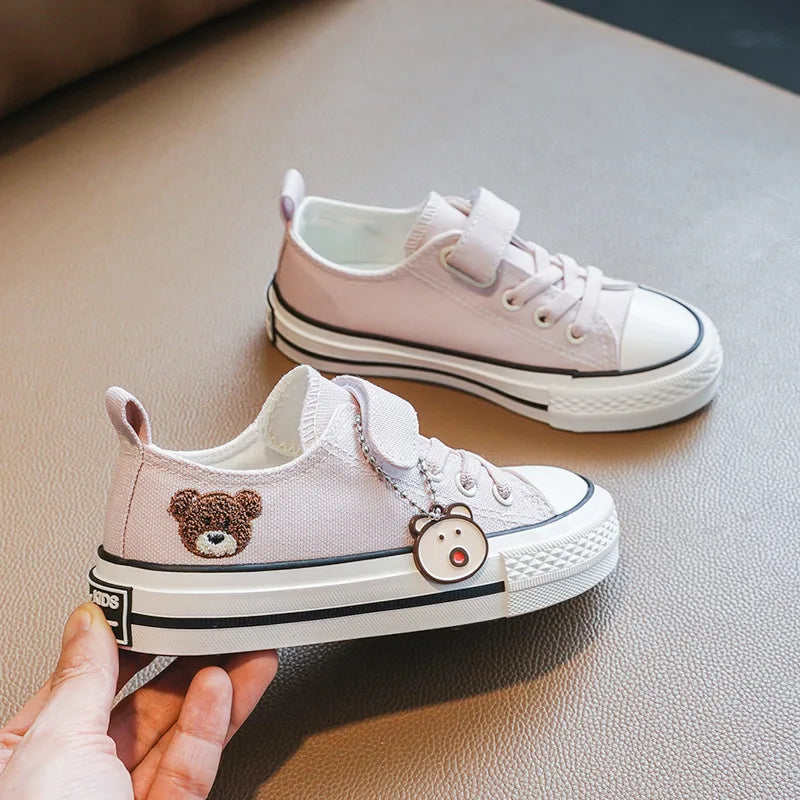 Spring & Summer Children Canvas Shoes Fashion Kids Sneakers Breathable Cartoons Girls & Boys Casual Shoes Size 24-37