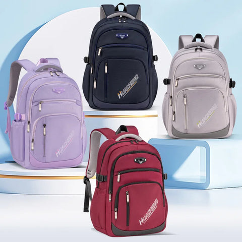 Lightweight Durable Large-Capacity Waterproof Oxford Backpack Fashion Schoolbag for Junior High Students Grades 1-9