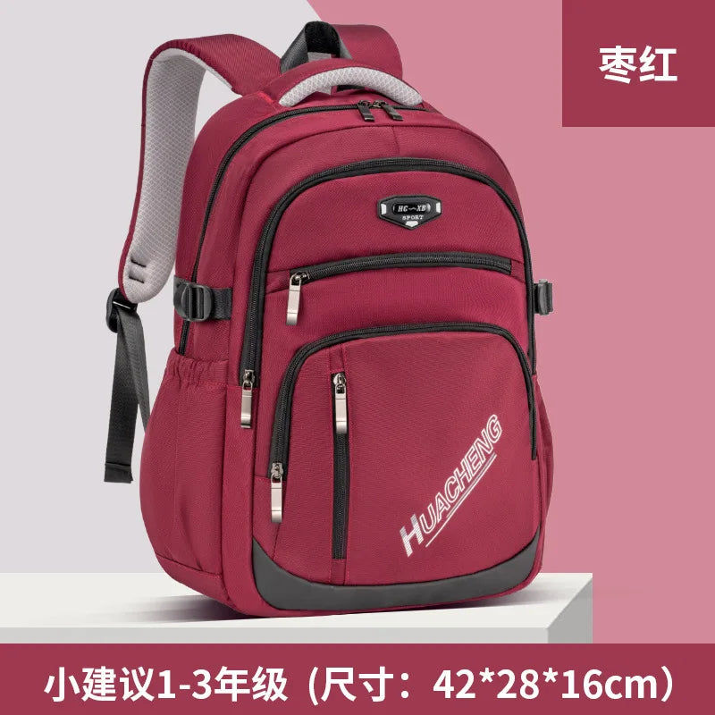 Lightweight Durable Large-Capacity Waterproof Oxford Backpack Fashion Schoolbag for Junior High Students Grades 1-9