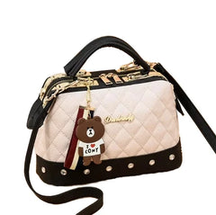 Women's Luxury Bear Logo PU Leather Tote Bag Famous Hand Designer Crossbody Shoulder Bags Waterproof for Summer Winter Season