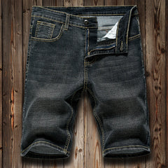 2026 Summer Men's Slim Denim Shorts Business Casual Fashion Loose Stretch All-Match Jeans Male High-End Brand Five-Point Pants