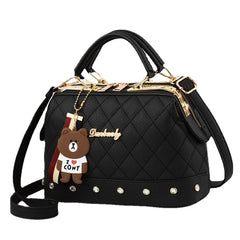 Women's Luxury Bear Logo PU Leather Tote Bag Famous Hand Designer Crossbody Shoulder Bags Waterproof for Summer Winter Season
