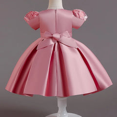 Toddler Baby Girl Birthday Princess Dresses Newborn Wedding Party Dress for Girls Infant Embroidery Bow Summer Clothes