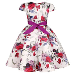 Summer Kids Flower Dresses for Girls Christmas Children Clothing Dress Princess Brithday Wedding Party Baby Girl Dress With Bow