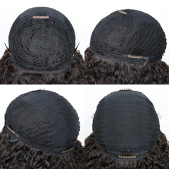 Mongolian Afro Kinky Curly wig with bangs wear to go Glueless wig Remy Brazilian Short Curly Bangs Wig Human Hair