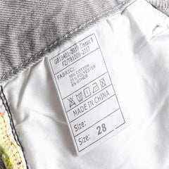 Mens Jeans Large-size Straight Light Gray Denim Trousers Spring  Ripped Jeans
