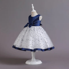 2023 Infant Baby Baptism Dress for Girls Kids Wedding Party Dresses Bow Beaded Tulle Christening Gown Birthday Children Clothes