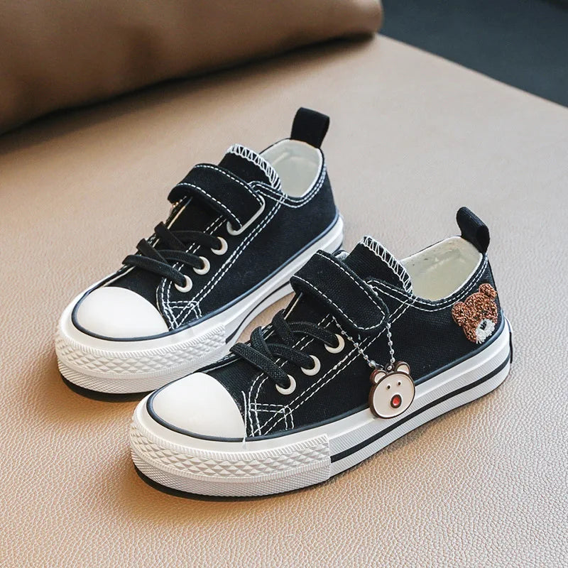 Spring & Summer Children Canvas Shoes Fashion Kids Sneakers Breathable Cartoons Girls & Boys Casual Shoes Size 24-37