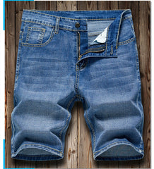 2026 Summer Men's Slim Denim Shorts Business Casual Fashion Loose Stretch All-Match Jeans Male High-End Brand Five-Point Pants