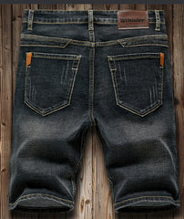 2026 Summer Men's Slim Denim Shorts Business Casual Fashion Loose Stretch All-Match Jeans Male High-End Brand Five-Point Pants