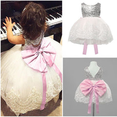 Lace Kids Baby Girls Chiffon Sleeveless Sequins