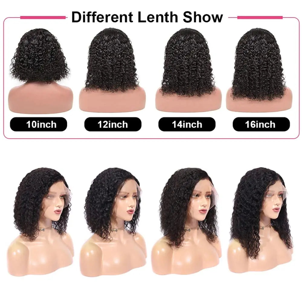Jerry Curly Lace Front Short Bob Glueless Wigs Human Hair 4x4 Closure Wigs Pre Cut Lace Ready to Wear 13x4 Front Wigs For Women