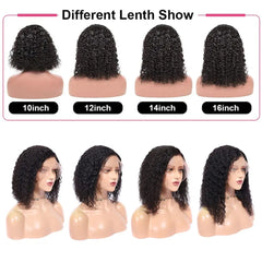Jerry Curly Lace Front Short Bob Glueless Wigs Human Hair 4x4 Closure Wigs Pre Cut Lace Ready to Wear 13x4 Front Wigs For Women