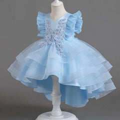 Flower Girl Dresses for Wedding White Champagne Red Pink Child Gala Evening Formal Luxury Birthday Puffy Irregular Elegant Dress